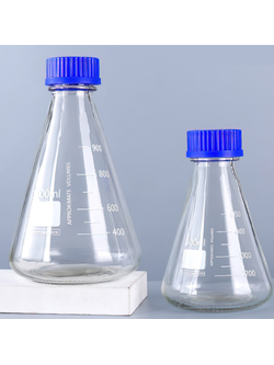 ขวดแก้วทรงกรวย Erlenmeyer flask /conical flask มีสเกล 500/1000ml