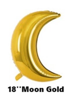 ลูกโป่งพระจันทร์ ขนาด 18 นิ้ว สีทอง / 28'' Gold Moon Foil Balloon