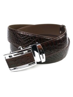 เข็มขัดหนังจระเข้แท้ ส่วนท้อง สีน้ำตาล