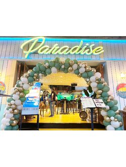 ซุ้มลูกโป่งเปิดร้าน โทนเขียว แซน ทอง