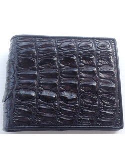กระเป๋าสตางค์หนังจระเข้แท้ ส่วนหาง สีดำ