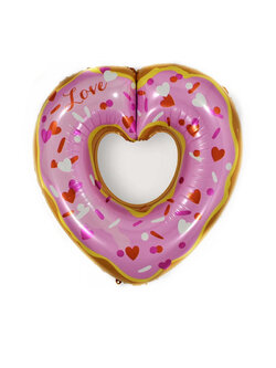 HEART DONUT FOIL BALLOON / ลูกโป่งฟอยหัวใจโดนัท (74*76cm)