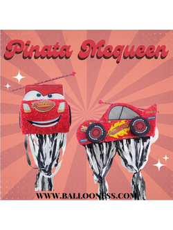 พินาต้า Lightning Mcqueen / Pinata Lightning Mcqueen พร้อมไม้ตี (ไม่มีขนม)