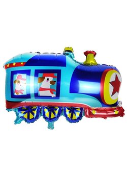 ลูกโป่งฟอยล์รถไฟสีฟ้า