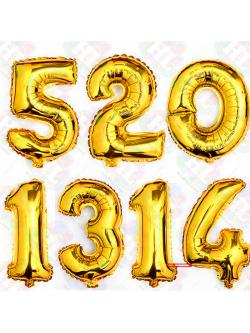 ตัวเลข 14 นิ้ว สีทอง 0-9