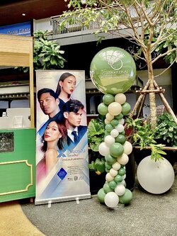 เสาตั้งลูกโป่งหน้าบู๊ท ขนาด36นิ้ว 1เสา โทนสีเขียว แซน