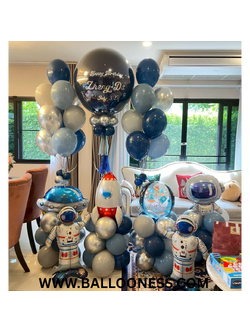 เซทลูกโป่งวันเกิด ขนาด 36นิ้ว 1ใบ + ช่อลูกโป่ง 10ลูก 1ช่อ + ฐานตั้งลูกโป่งฟอยล์ 4 ฐาน + ลูกโป่งฟอยล์นักบินอวกาศ 2ตัว