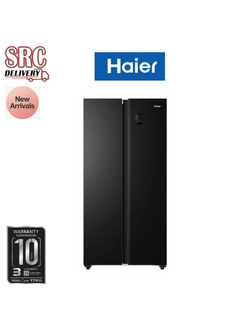 HAIER ตู้เย็น 2 ประตู Side by Side ขนาด 17.1 คิว รุ่น HRF-SBS490 สีดำ Inverter สอบถามสินค้า พร้อมส่วนลด ทัก line @srclcd