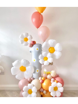 เซทฐานตั้งตัวเลข + ช่อลูกโป่ง 3ลูก 1ช่อ