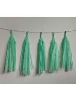 พู่กระดาษ สีเขียวมิ้น (1แพค มี 5 ชิ้น)