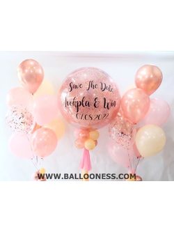 เซทลูกโป่งแต่งงาน ขนาด36นิ้ว + ช่อลูกโป่ง9ลูก 2ช่อ พร้อมสกีนข้อความ