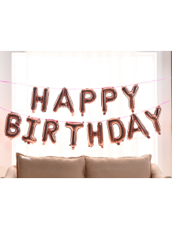 เซทฟอยวันเกิด ขนาด 14 นิ้ว สีโรสโกล / SET HBD ROSEGOLD 13 pcs