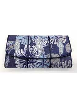 กระเป๋าสตางค์หนังปลากระเบนแท้ 3พับยาว พิมลาย ดอกไม้