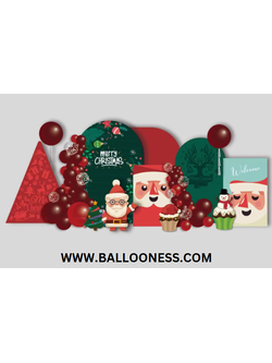 ฉากลูกโป่งคริสต์มาสน่ารักๆ Christmas Backdrop Balloon