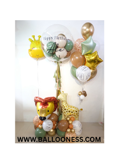 เซทลูกโป่ง วันเกิด ขนาด 36นิ้ว 1ใบ + ช่อลูกโป่งดาว ขนาด 18นิ้ว 10ลูก 1ช่อ + ลูกโป่งฟอยล์หัวยีราฟ 1ตัว + ฐานตั้งลูกโป่งฟอยล์สัตว์ 2 ฐาน