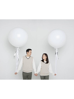 เซทลูกโป่งสีขาว ขนาด36นิ้ว 2 ใบ