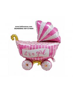 ฟอยล์รถเข็นเด็กหญิง / BABY GIRL CARRIAGE FOIL BALLOON (94*81cm)