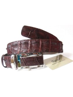 เข็มขัดหนังจระเข้แท้ ส่วนกระดูก สีน้ำตาล