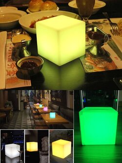 ไฟตกแต่งบนโต๊ะ เปลี่ยนสีได้ ขนาด 8*8cm (ควบคุมผ่านรีโมทคอนโทล)