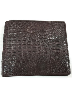 กระเป๋าสตางค์หนังจระเข้แท้ ส่วนโหนก สีน้ำตาล