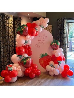 แบลคดรอปวันเกิด ตรีมสตอเบอรี่ สีชมพู น่ารักๆ