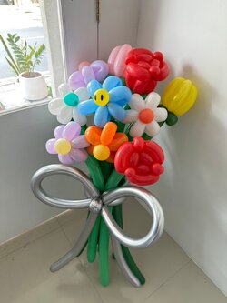 ลูกโป่งดอกไม้ โทนสีคัลเลอร์ฟูล ช่อ10ดอก