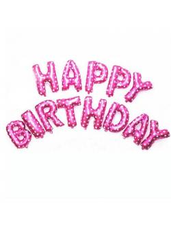 อักษรสีชมพูจุด 14 นิ้ว HBD เซทละ 180 บาท