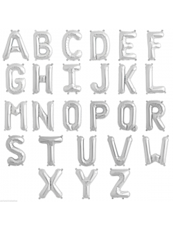 ฟอยตัวอักษรขนาด 14 นิ้ว สีเงิน เลือกตัวอักษรกดเลือกสินค้าค่ะ