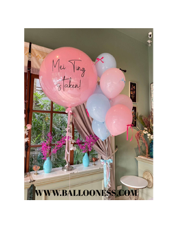 เซทลูกโป่งสละโสด ขนาด 36นิ้ว 1ใบ + ช่อลูกโป่ง 7ลูก 1ช่อ พร้อมติดข้อความ