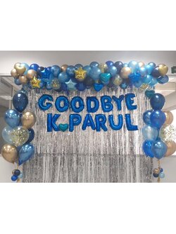 SET ฉากลูกโป่งอำลาด้วยความอบอุ่น Farewell Good Bye Blue Star Balloon Scene Set