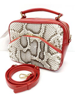 กระเป๋าถือหนังงูหลามแท้ มีสายสะพาย