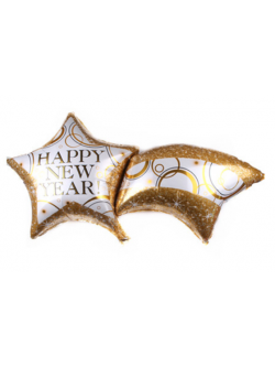 ลูกโป่งฟอยดาวHappy New Year 18นิ้ว (52*104 cm)
