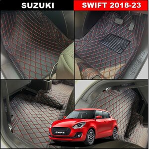 พรมปูพื้นรถยนต์ 6D SUZUKI SWIFT (2018-23) พรมหนัง6D เกรดA เต็มคัน 3ชิ้น