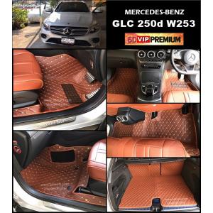 พรมปูพื้นรถยนต์6D VIP BENZ GLC 250d W253 W254 หนังสีน้ำตาล 7ชิ้น เต็มคัน