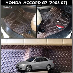 พรมปูพื้นรถยนต์ 6D HONDA ACCORD G7 (2003-07) พรม6D QX สวยงาม เข้ารูป ตรงรุ่นรถ 3ชิ้น