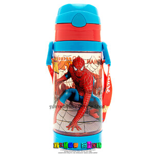 กระติกน้ำแบบหลอดดูด มีสายสะพาย ลาย สไปเดอร์แมน A