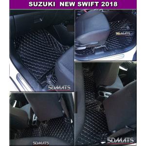 พรมปูพื้นรถยนต์ 6D SUZUKI SWIFT 2018-23 พรม6D QJ VIP สีดำด้ายครีม หนาพิเศษ เต็มคัน 3ชิ้น
