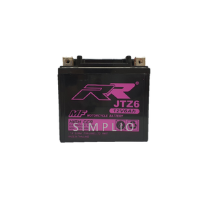 RR Battery JTZ6 (12V 6AH) High CCA แบตเตอรี่สำหรับมอเตอร์ไซค์ (แบตมอไซ)