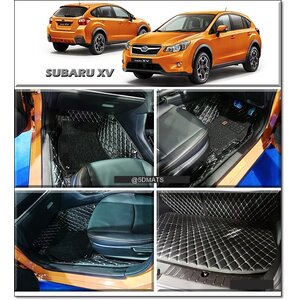 พรมปูพื้นรถยนต์ 7D SUBARU XV พรม7D QJ VIP หนาพิเศษ เสริมใยดักฝุ่นไวนิล สีดำด้ายครีม เต็มคัน
