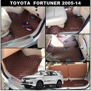พรมปูพื้นรถยนต์6D TOYOTA FORTUNER 2005-14 พรม6D QX สวยงาม เข้ารูป ปูเต็มคัน 7ชิ้น