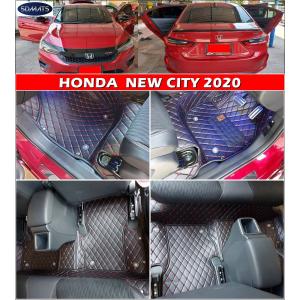 พรมปูพื้นรถยนต์HONDA CITY 2020 พรม6D สีดำด้ายแดง รุ่นVIP หนาพิเศษ