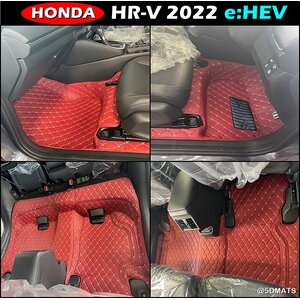 พรมปูพื้นรถยนต์ 6D HONDA HR-V 2022 e:HEV พรม6D เกรดA เต็มคัน เข้ารูป ตรงรุ่น 3ชิ้น