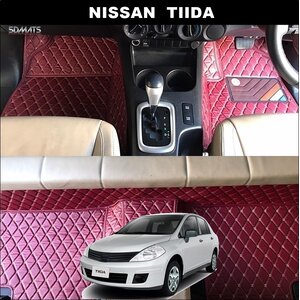 พรมปูพื้นรถยนต์ 6D NISSAN TIIDA พรม6D QX สวยงาม เข้ารูป เต็มคัน 3ชิ้น