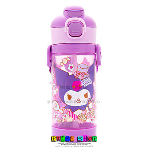 กระติกน้ำ 2 in 1 แบบหลอดและยกดื่ม มีสายสะพาย ลาย คุโรมิ A (ม่วงอ่อน)