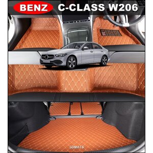 พรมปูพื้นรถยนต์6D BENZ C-CLASS W206 ปี2022 พรม6D QJ VIP หนาพิเศษ เต็มคัน รวมแผ่นท้าย ปิดเบาะ 7ชิ้น