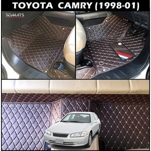 พรมปูพื้นรถยนต์ 6D TOYOTA CAMRY (1998-01) พรม6D QX สวยงาม เข้ารูป เต็มคัน 3ชิ้น