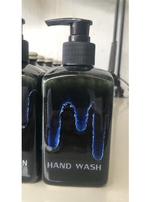 ขวด Hand Wash ทรงสี่เหลี่ยม แบบหัวปั้ม ( Ceramic hand wash bottle with pump head )