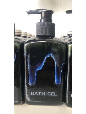 ขวด Bath Gel ทรงสี่เหลี่ยม แบบหัวปั้ม ( Ceramic bath gel bottle with pump head )