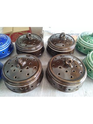 ที่ใส่กันยุงเซรามิค Size ใหญ่ สีน้ำตาล