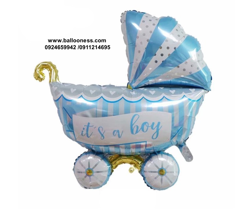 ฟอยล์รถเข็นเด็กผู้ชาย / BABY BOY CARRIAGE FOIL BALLOON (94*81cm)
